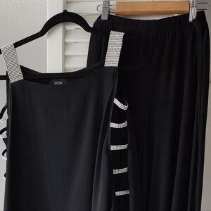 MSK Black Pant set With Rhinestones